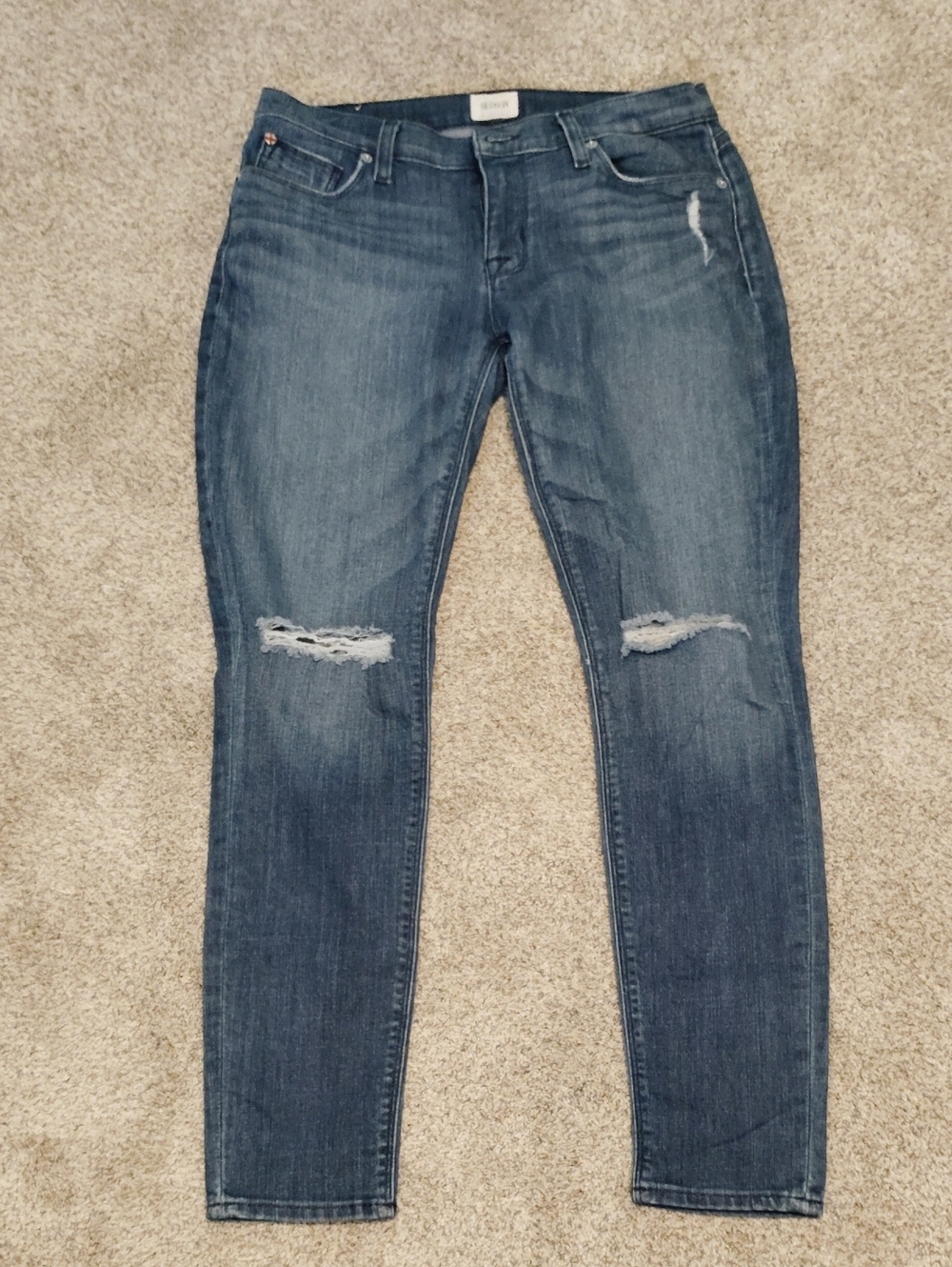 Hudson Jeans Women's Skinny Distressed Blue Wash